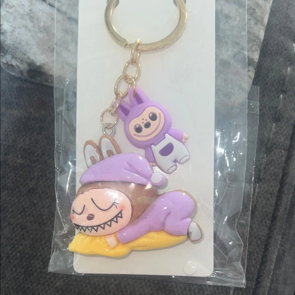 Purple and Yellow Monsters Keychain